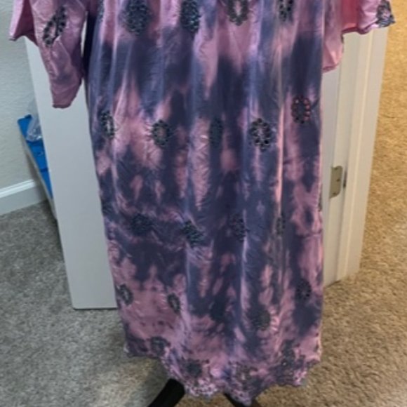 ICE TIE DYE KIMONO SHAWL CARDIGAN BATHING SUIT COVER UP - Picture 4 of 5